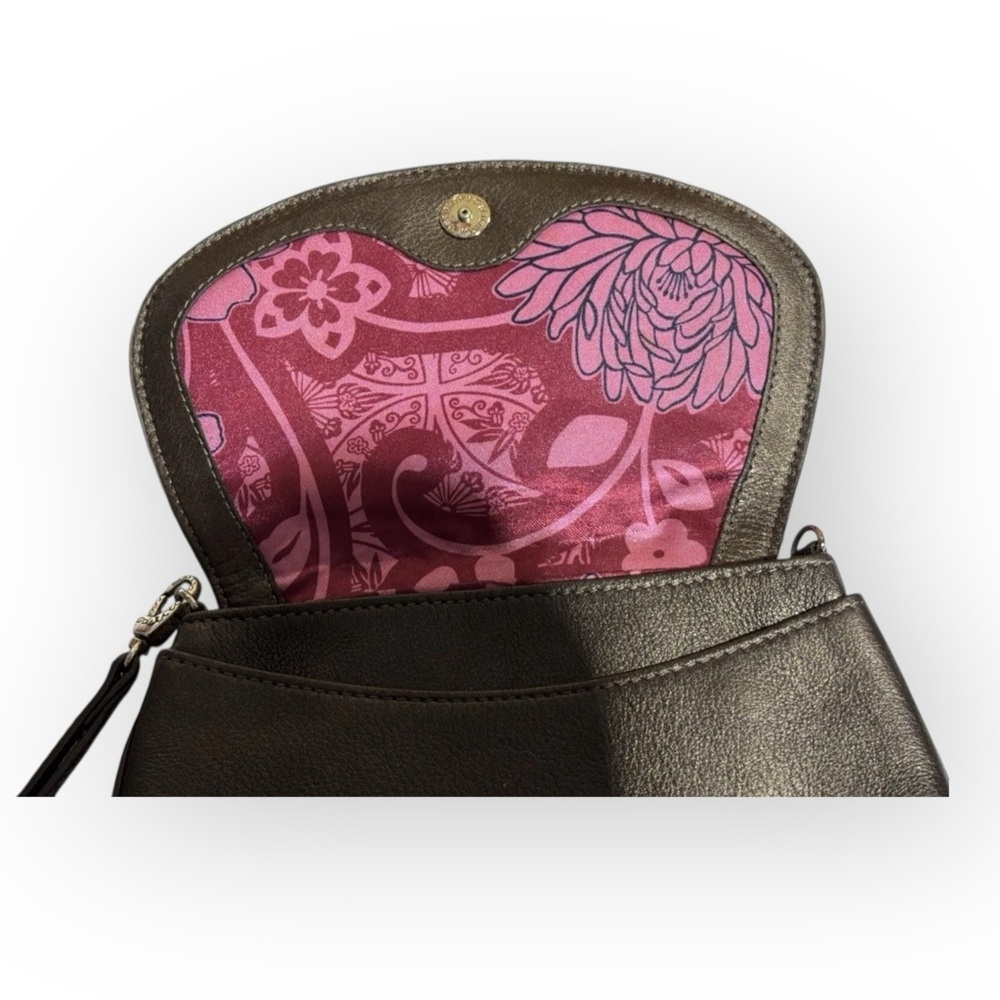 Brighton Leather Coin Pouch Brown Flower Small Purse - Picture 7 of 11
